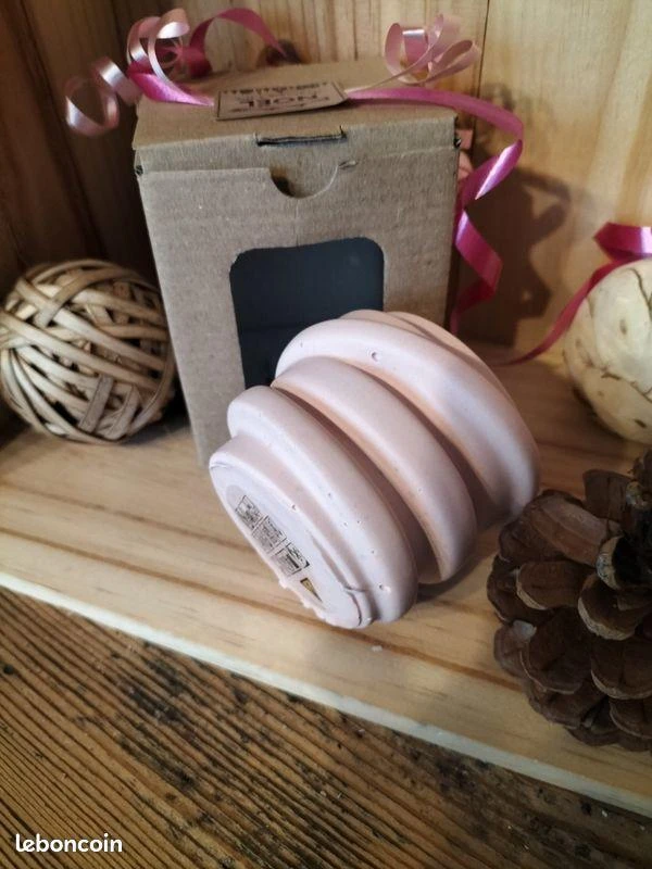 Linda panela em jesmonite feita à mão e vela ame soeur rosa nova – photo 4
